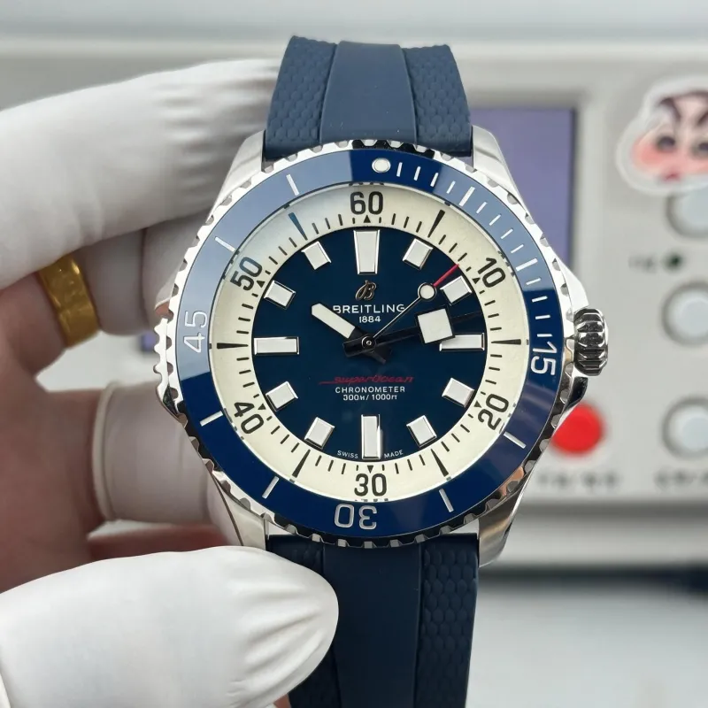 Breitling Superocean Automatic 46 A17378211B1S1 Replica - Cream Bracelet Caoutchouc