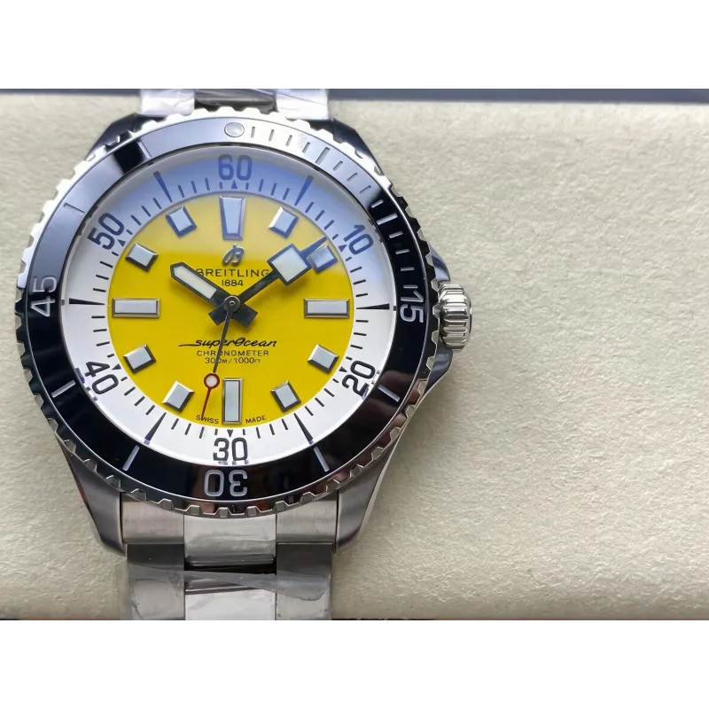 Breitling Superocean A17375211I1A1 Replica - Cadran Jaune Steel Link Bracelet