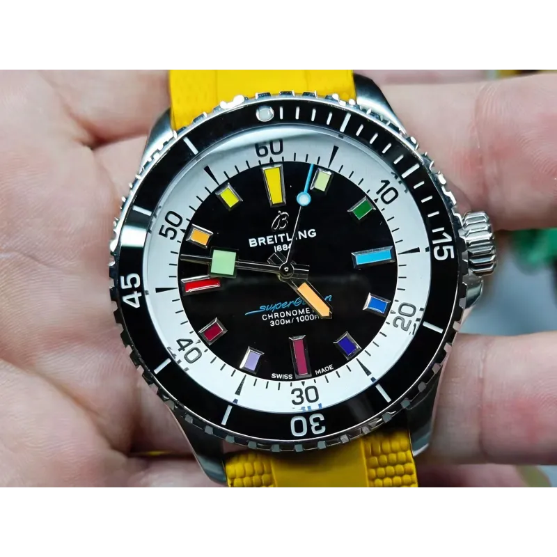 Breitling Superocean A17375211B2S4 Replica - Cadran Noir Lunette Cannelee