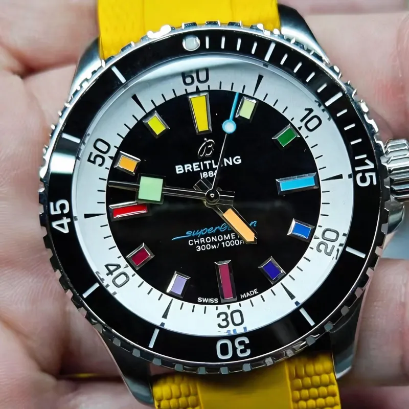 Breitling Superocean A17375211B2S4 Replica - Cadran Noir Lunette Cannelee
