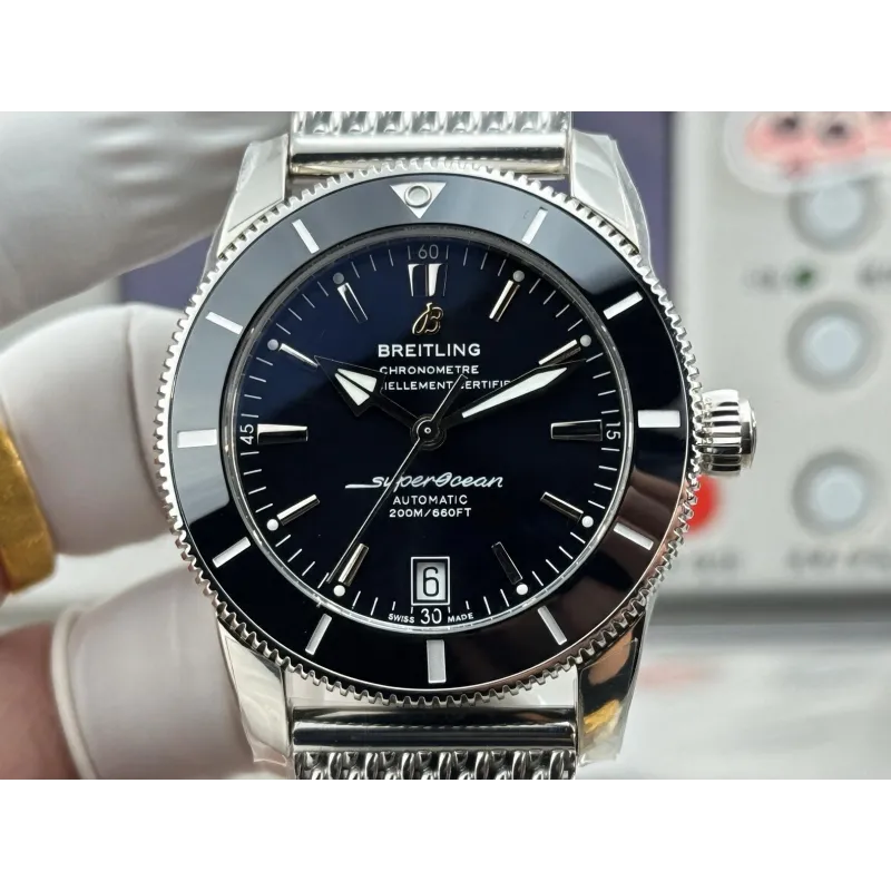 Breitling Superocean Heritage AB2010121B1A1 Replica - Cadran Noir Maille Milanaise