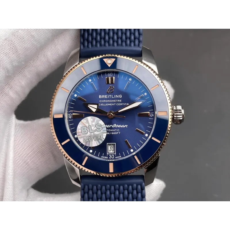 Breitling Superocean Heritage UB3112161C1S1 Replica - Cadran Bleu Lunette Cannelee