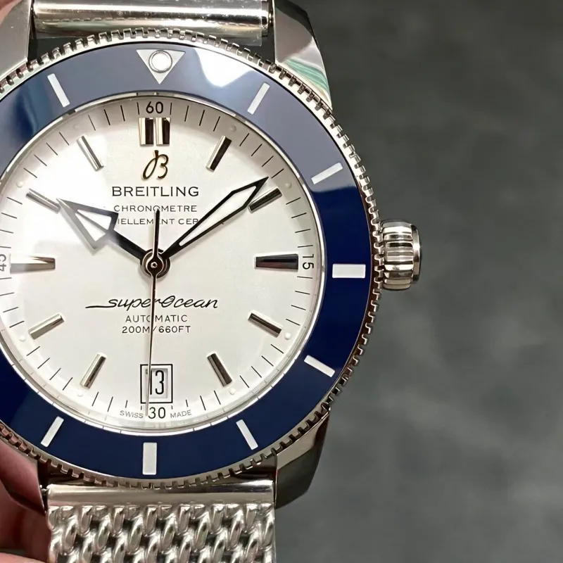 Breitling Superocean Heritage II 42 AB201016/G827-154A Replica - Cadran Argent Maille Milanaise