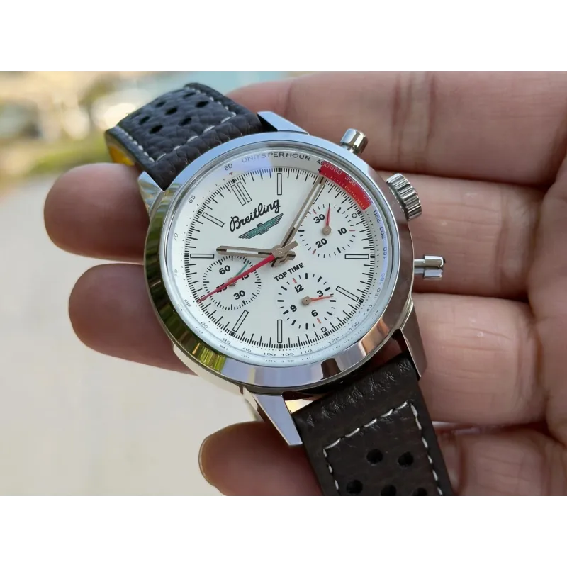 Breitling Top Time AB01766A1A1X1 Replica - Cadran Blanc Acier Inoxydable