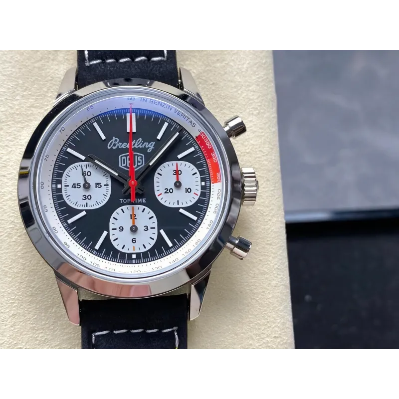 Breitling Top Time B01 Deus AB01765A1B1X1 Replica - Cadran Noir Acier Inoxydable