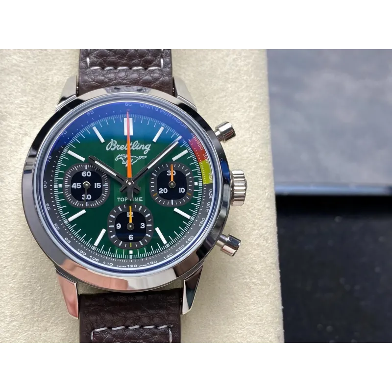 Breitling Top Time B01 Ford Mustang AB01762A1L1X1 Replica - Cadran Vert Acier Inoxydable