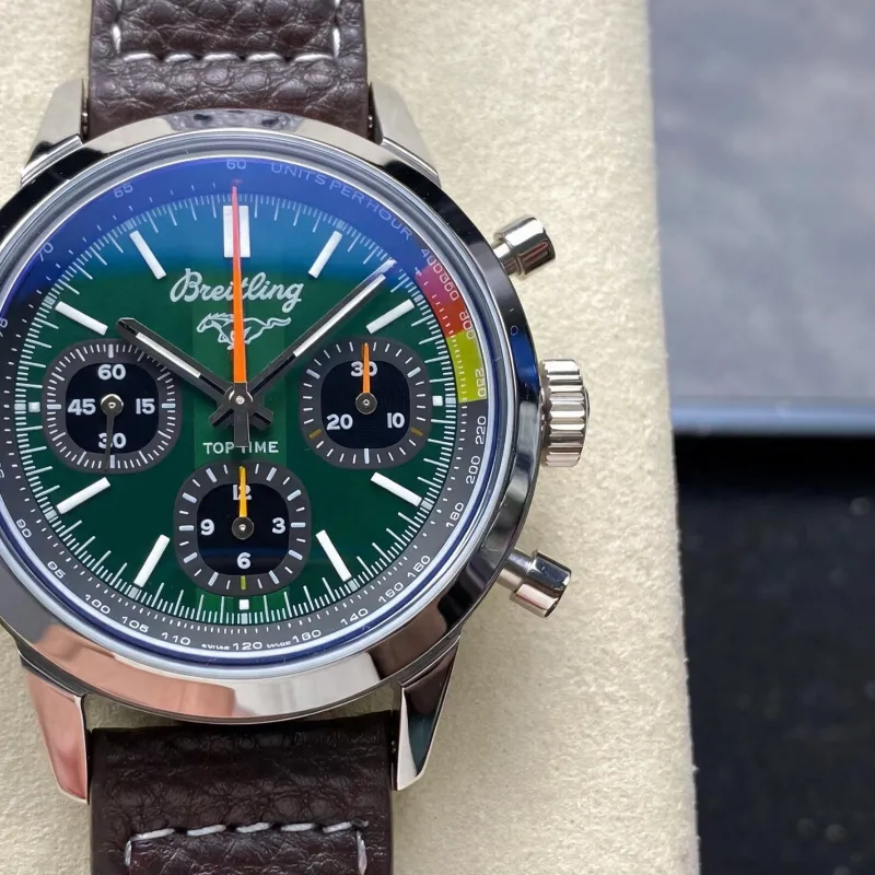 Breitling Top Time B01 Ford Mustang AB01762A1L1X1 Replica - Cadran Vert Acier Inoxydable