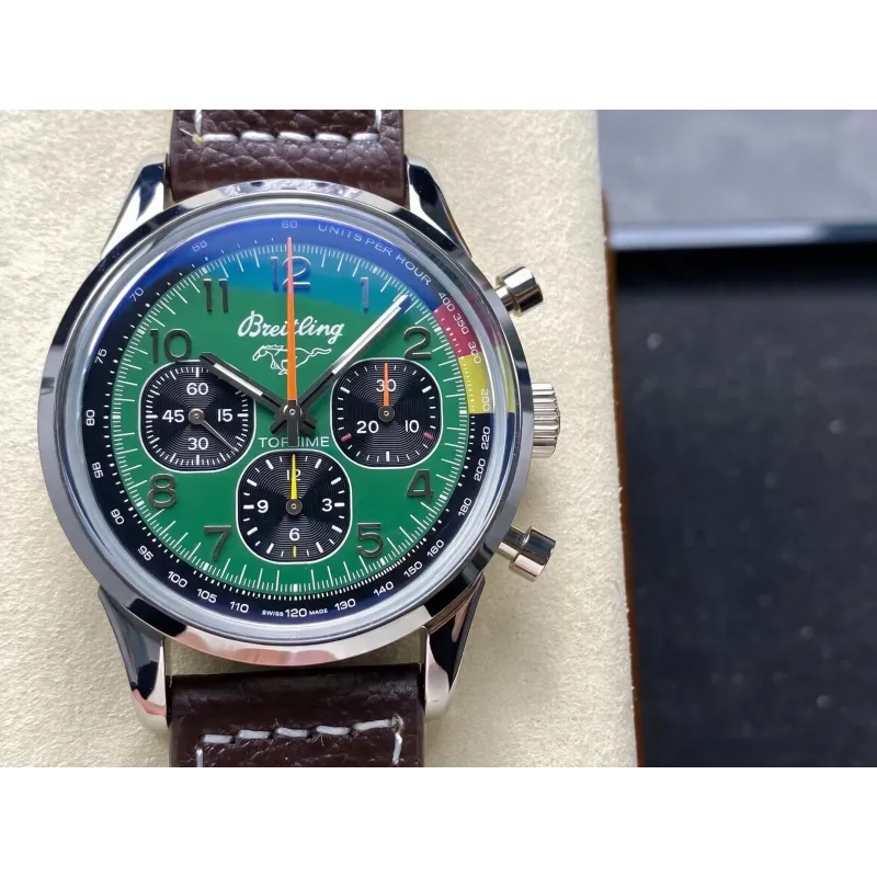 Breitling Top Time B01 Ford Mustang AB01762A1L1X1 Replica - Cadran Vert Acier Inoxydable