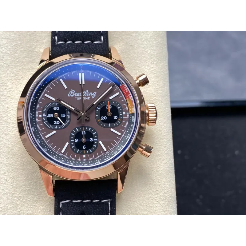 Breitling Top Time B01 Chronograph RB01761A1Q1X1 Replica - Cadran Marron Bracelet Cuir