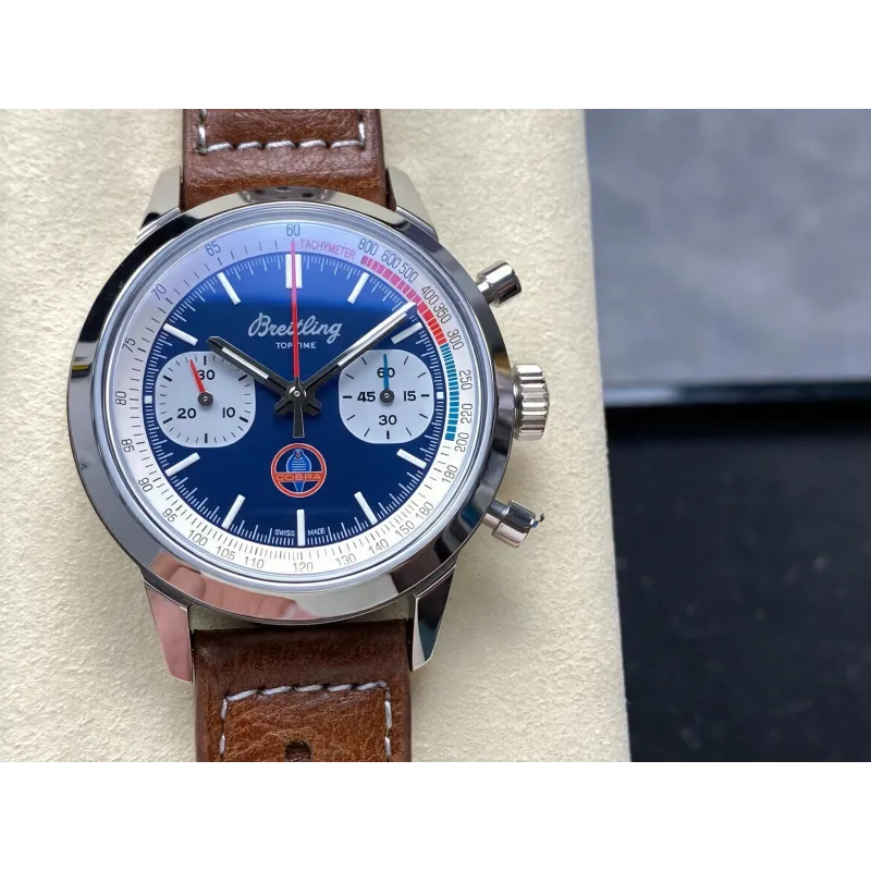 Breitling Top Time B01 Chronograph Shelby Cobra AB01763A1C1X1 Replica - Cadran Bleu