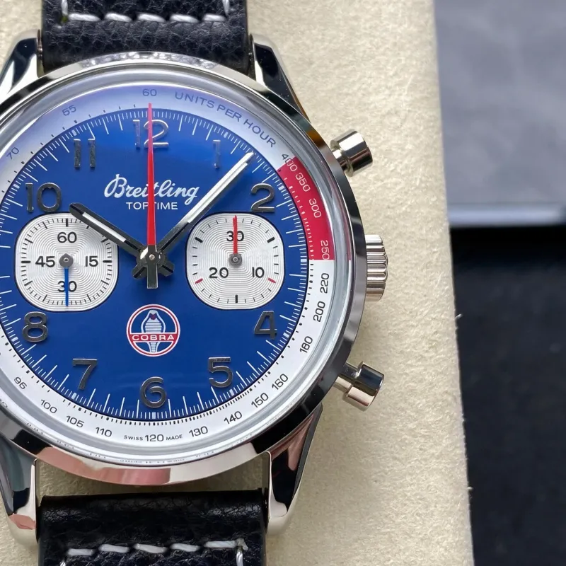 Breitling Top Time B01 Shelby Cobra AB01763A1C1X1 Replica - Cadran Bleu Acier Inoxydable