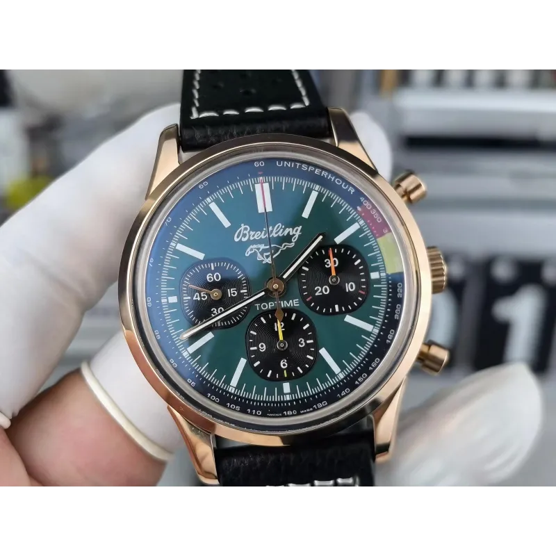 Breitling Top Time A253101A1L1X1 Replica - Cadran Vert Lunette Cannelee