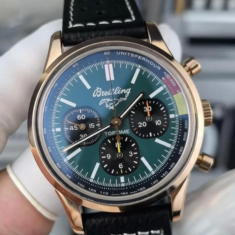 Breitling Top Time A253101A1L1X1 Replica - Cadran Vert Lunette Cannelee