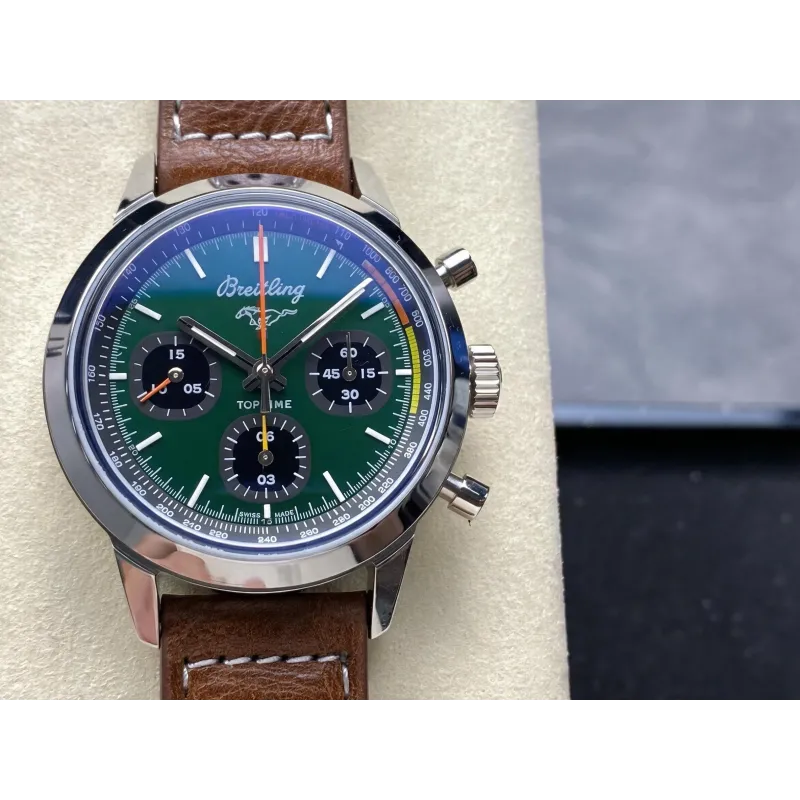 Breitling Top Time Ford Mustang A253101A1L1X1 Replica - Cadran Vert Acier Inoxydable