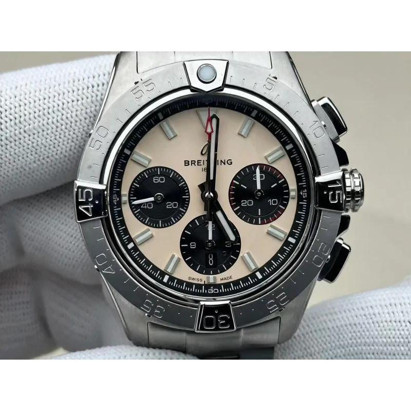 Breitling Chronomat B01 44 AB0147101A1A1 Replica - Beige Acier Inoxydable
