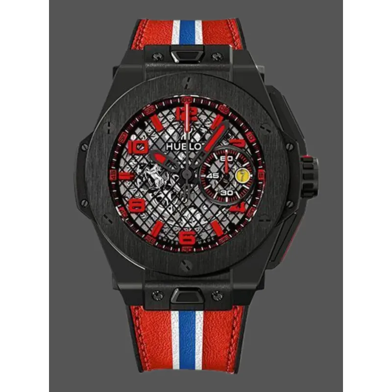 Hublot Big Bang Ferrari 401.CX.1123.VR Replica - Bracelet Cuir Fibre de Carbone