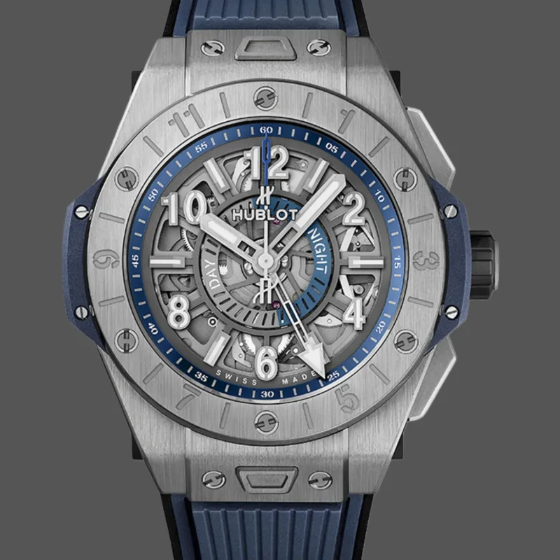 Hublot Big Bang Unico GMT 471.NX.7112.RX Replica - Bracelet Caoutchouc Titane