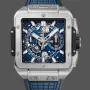 Hublot Square Bang Unico Titanium Blue 821.NX.5170.RX Replica - Bracelet Caoutchouc Titane