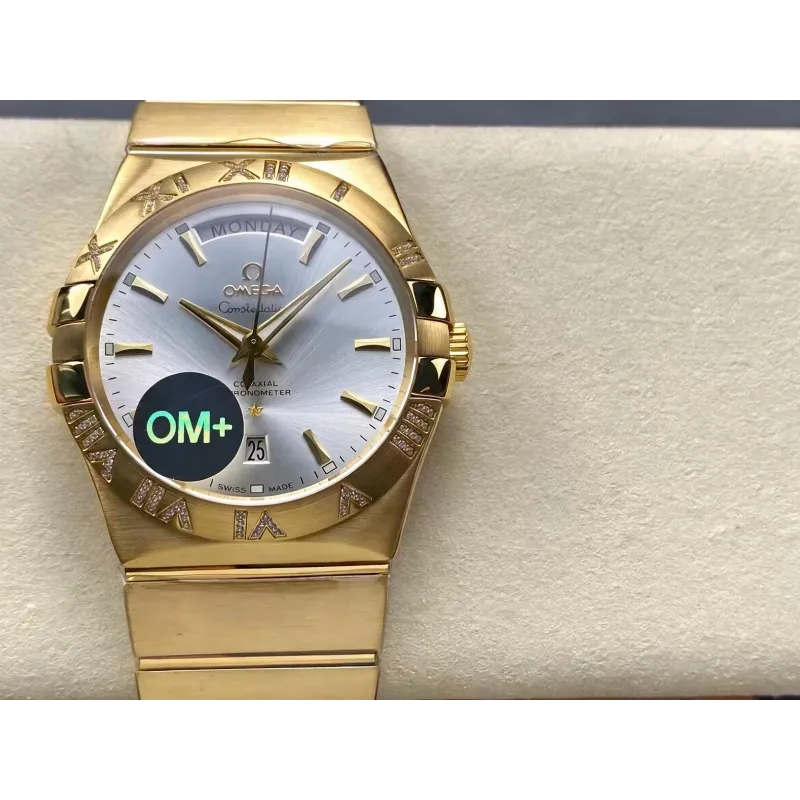 Omega Constellation 123.55.38.22.02.002 Replica - Cadran Argent Lunette Cannelee
