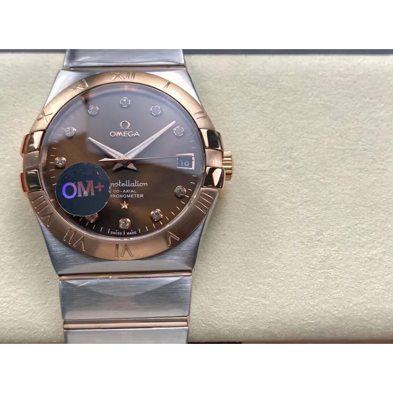 Omega Constellation 123.20.38.21.63.001 Replica - Cadran Marron Acier Inoxydable