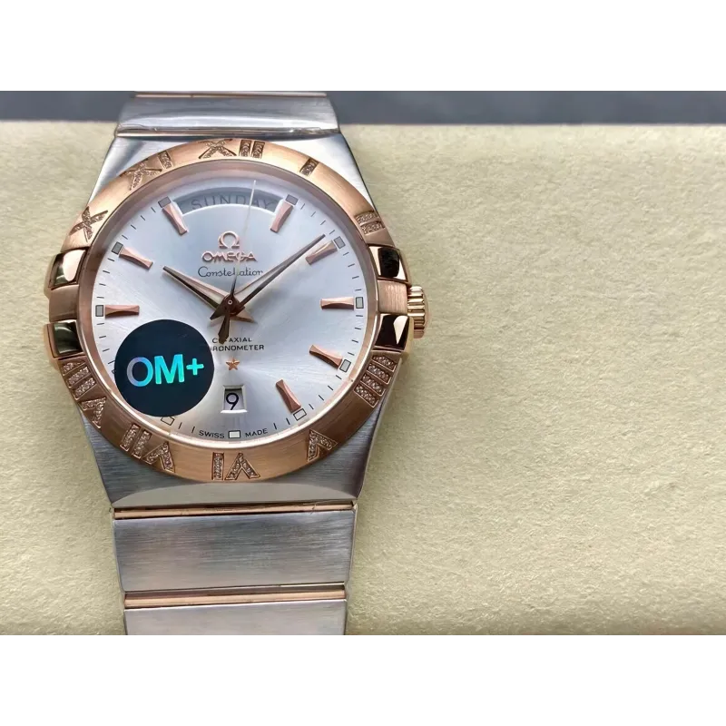 Omega Constellation 123.25.38.22.02.001 Replica - Cadran Argent Lunette Cannelee