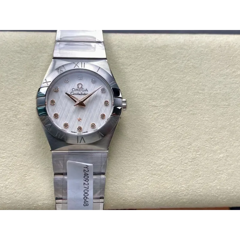 Omega Constellation Unisexe 123.10.27.60.52.001 Replica - Cadran Argent Acier Inoxydable