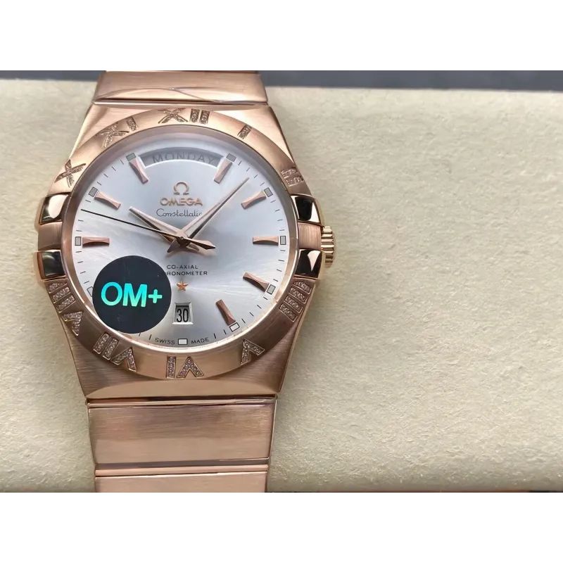 Omega Constellation 123.55.38.22.02.001 Replica - Cadran Argent Lunette Cannelee