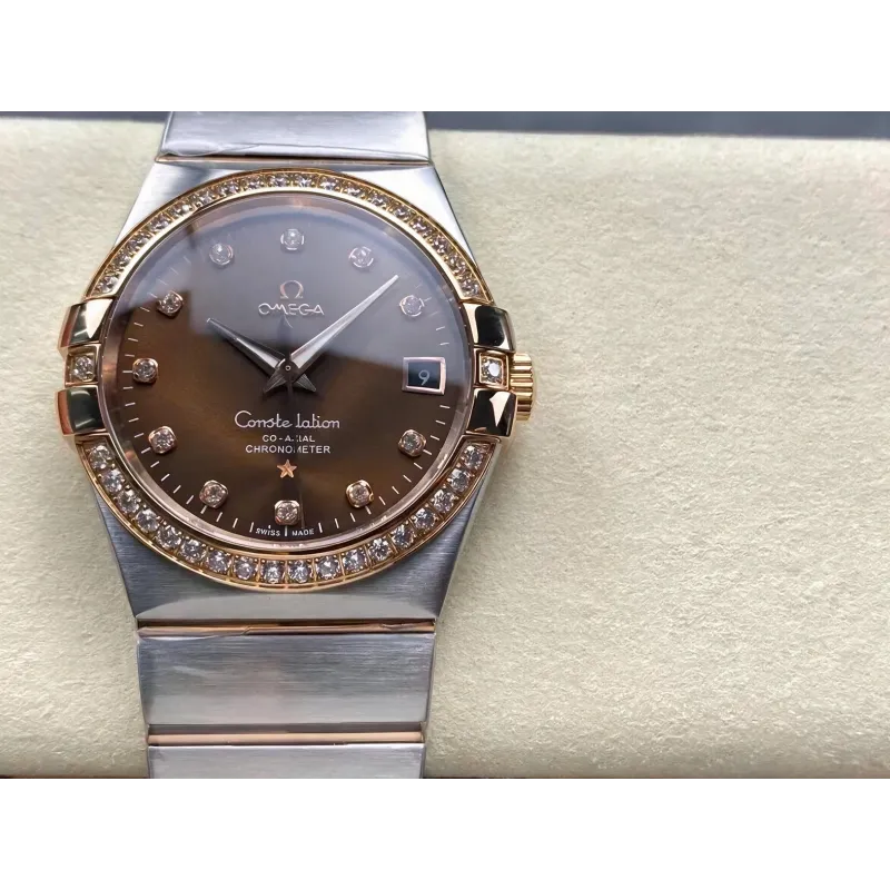 Omega Constellation 123.25.38.21.63.001 Replica - Cadran Marron Acier Inoxydable