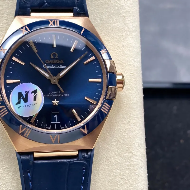 Omega Constellation 131.63.41.21.03.001 Replica - Cadran Bleu Or Rose