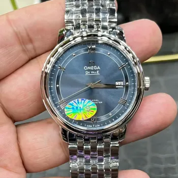 Omega De Ville 424.10.40.20.03.002 Replica - Cadran Bleu Acier Inoxydable