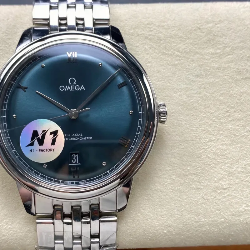 Omega De Ville 434.10.40.20.10.001 Replica - Cadran Vert Acier Inoxydable