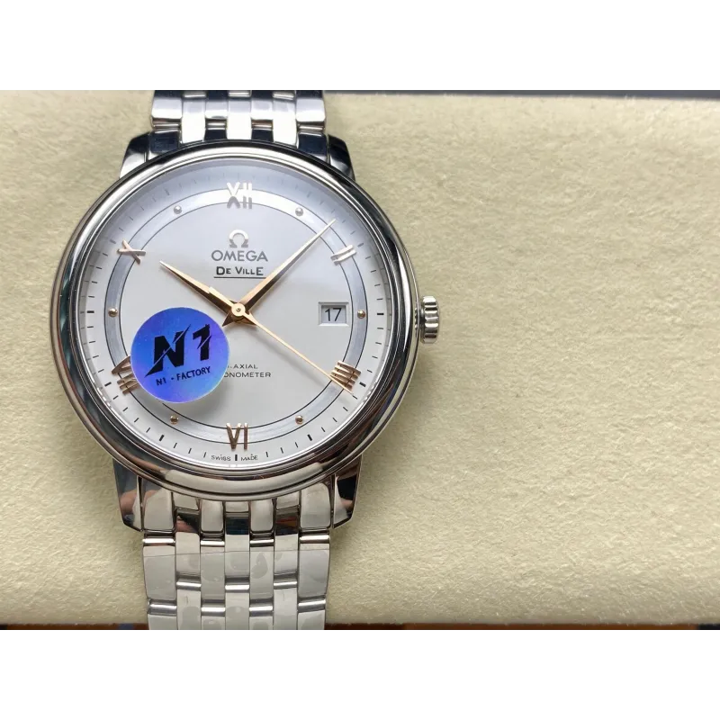 Omega De Ville 424.10.40.20.02.002 Replica - Cadran Argent Acier Inoxydable
