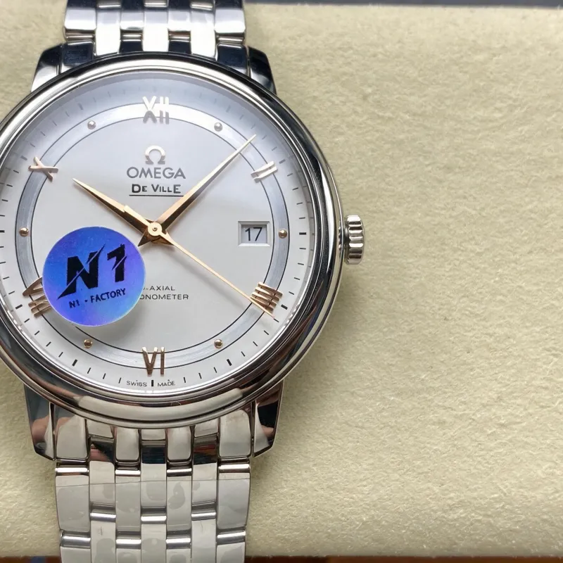 Omega De Ville 424.10.40.20.02.002 Replica - Cadran Argent Acier Inoxydable