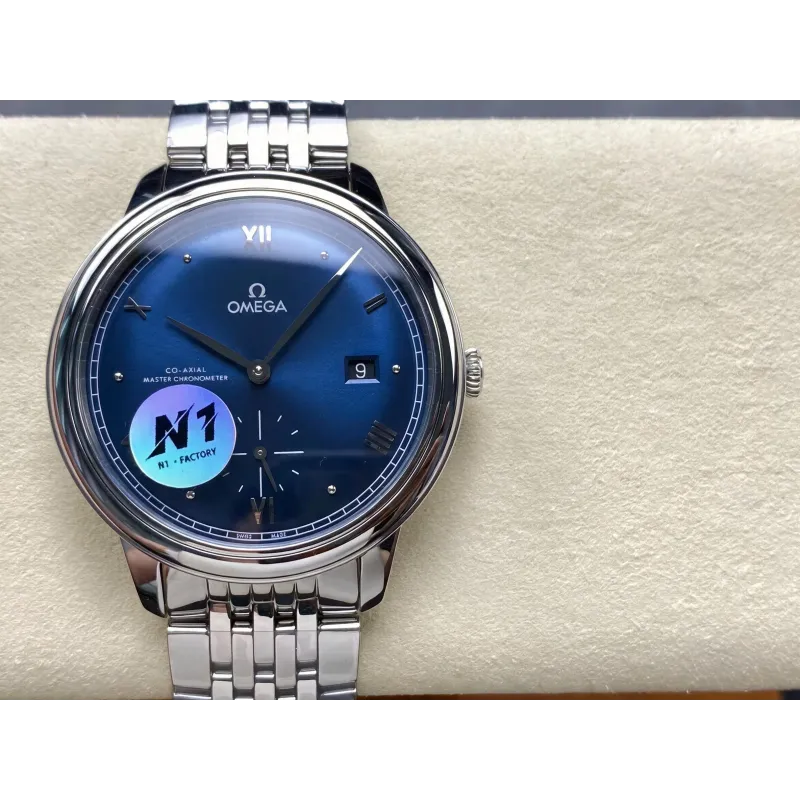 Omega De Ville 434.10.41.20.03.001 Replica - Cadran Bleu Acier Inoxydable