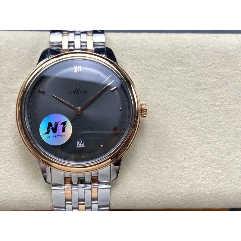 Omega De Ville 434.20.40.20.06.001 Replica - Cadran Gris Acier Inoxydable
