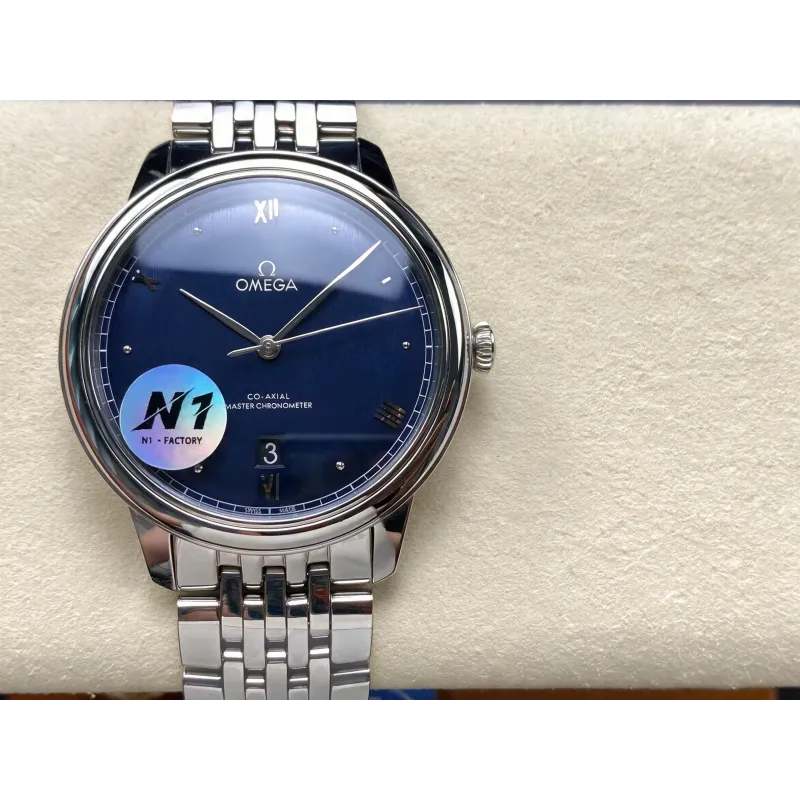 Omega De Ville 434.10.40.20.03.001 Replica - Cadran Bleu Acier Inoxydable