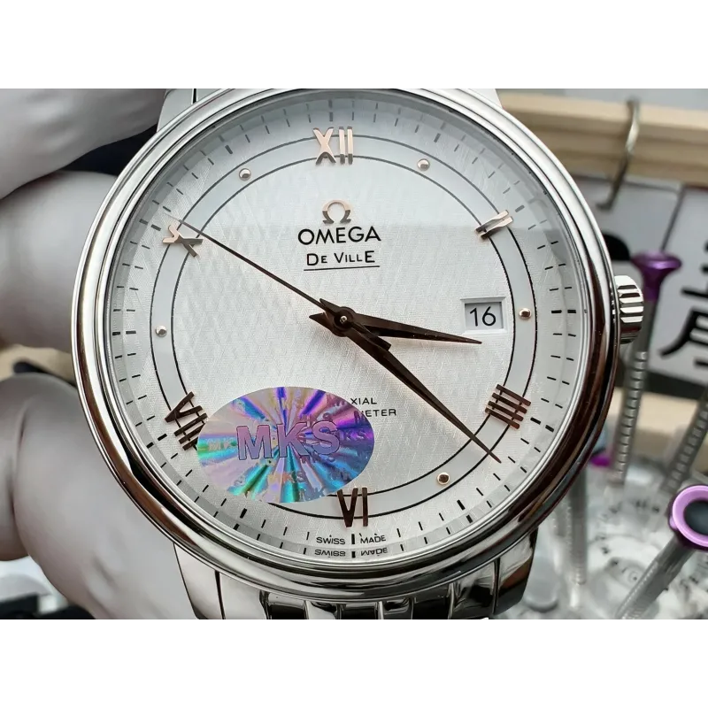 Omega De Ville 424.10.40.20.02.004 Replica - Cadran Argent Acier Inoxydable