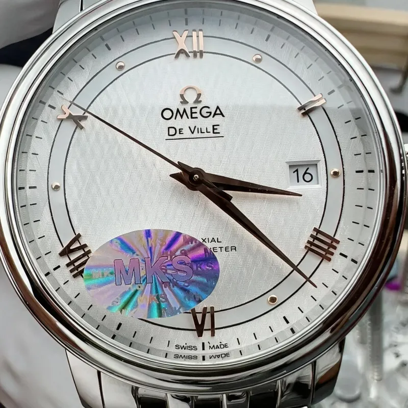 Omega De Ville 424.10.40.20.02.004 Replica - Cadran Argent Acier Inoxydable