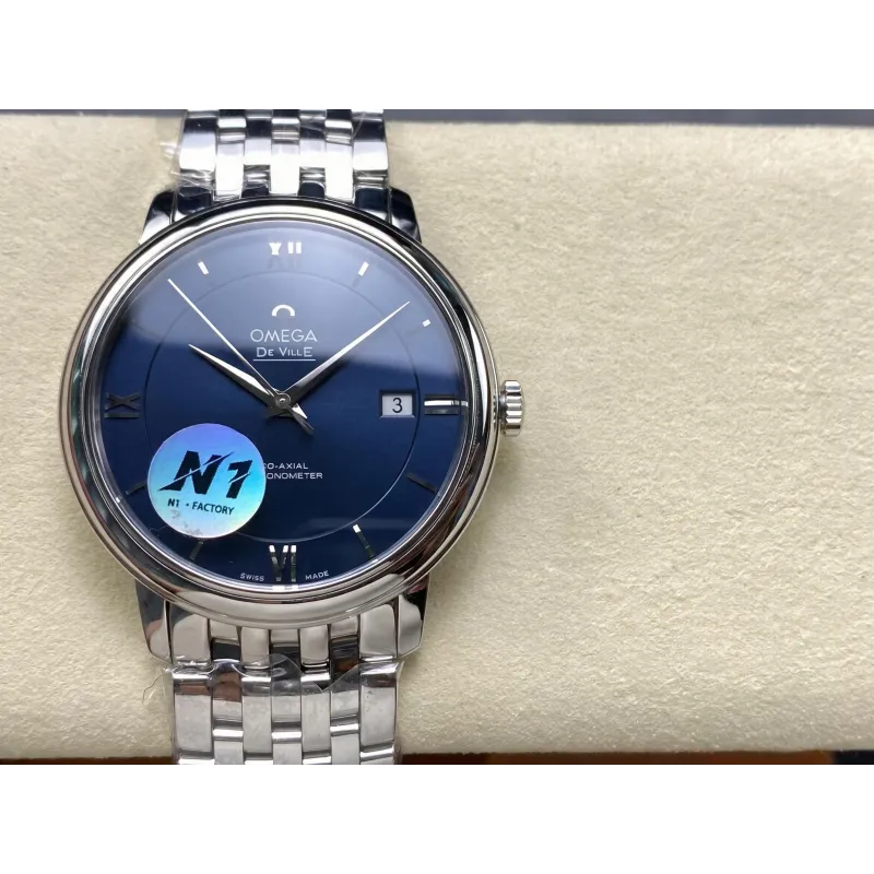 Omega De Ville 424.10.40.20.03.001 Replica - Cadran Bleu Acier Inoxydable