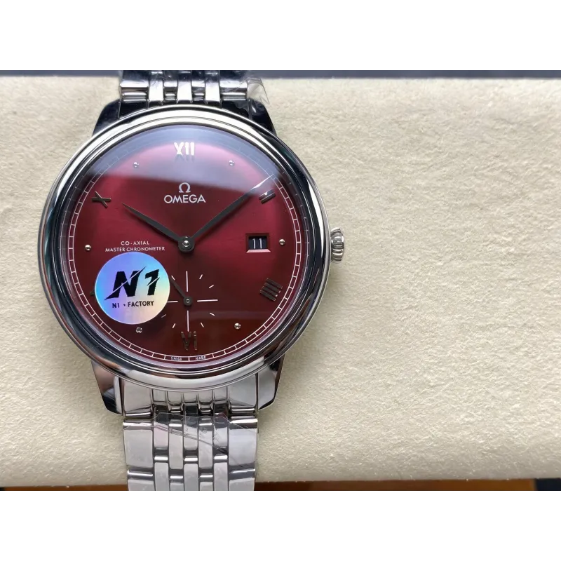 Omega De Ville 434.10.41.20.11.001 Replica - Cadran Rouge Acier Inoxydable