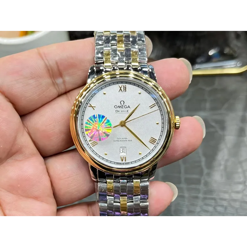 Omega De Ville 424.20.40.20.02.005 Replica - Cadran Argent Bicolore
