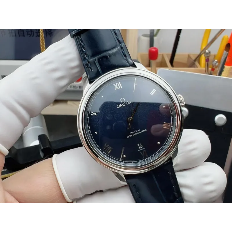 Omega De Ville 434.13.40.20.03.001 Replica - Cadran Bleu Acier Inoxydable