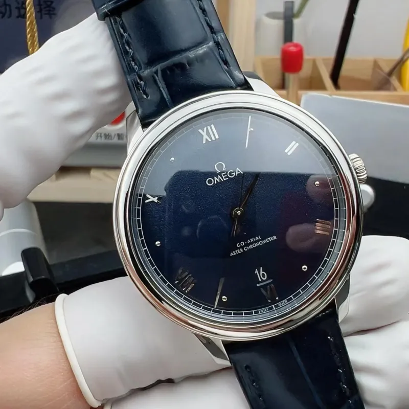 Omega De Ville 434.13.40.20.03.001 Replica - Cadran Bleu Acier Inoxydable