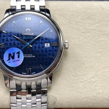 Omega De Ville 424.10.40.20.03.003 Replica - Cadran Bleu Acier Inoxydable