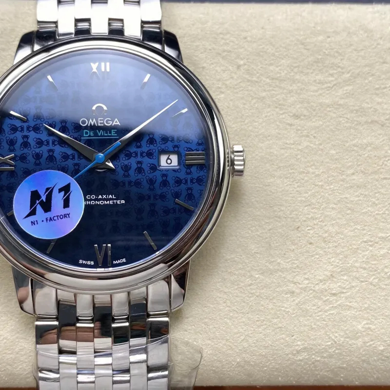 Omega De Ville 424.10.40.20.03.003 Replica - Cadran Bleu Acier Inoxydable