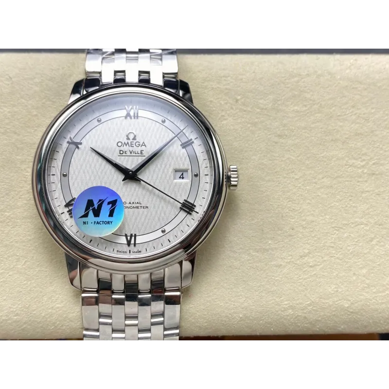 Omega De Ville 424.10.40.20.02.005 Replica - Cadran Argent Acier Inoxydable