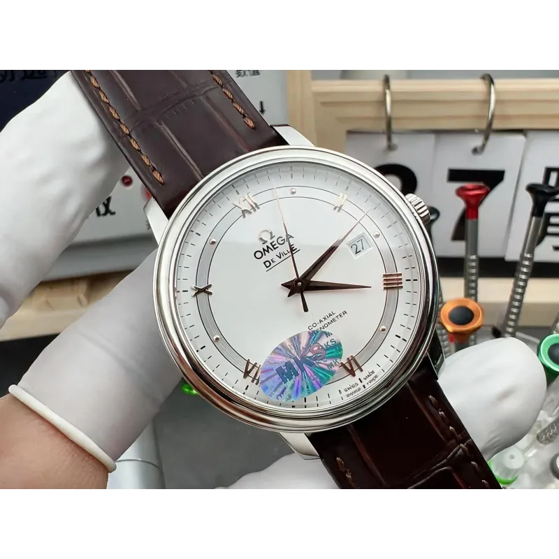 Omega De Ville 424.13.40.20.02.002 Replica - Cadran Argent Acier Inoxydable
