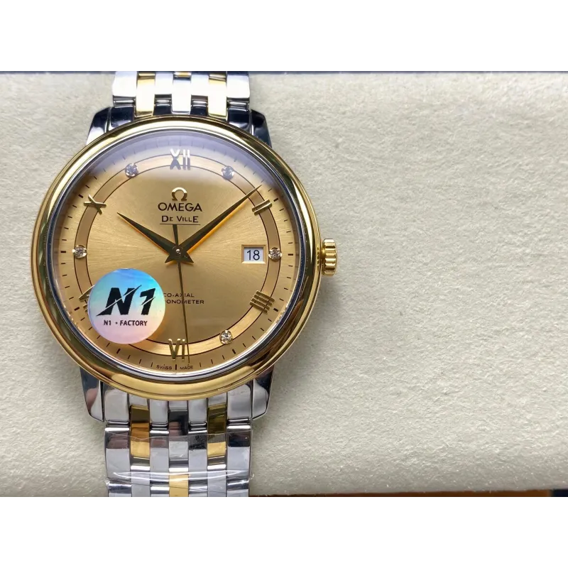 Omega De Ville 424.20.40.20.58.001 Replica - Cadran Champagne Acier Inoxydable