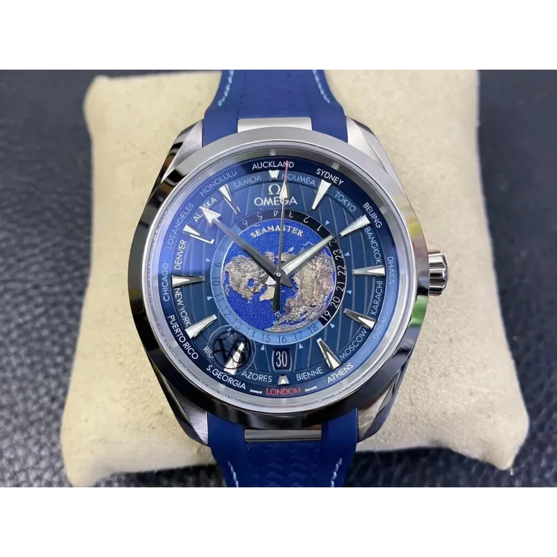 Omega Seamaster Aqua Terra 150M Worldtimer 220.12.43.22.03.001 Replica - Cadran Bleu