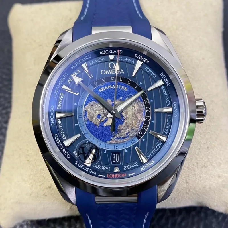 Omega Seamaster Aqua Terra 150M Worldtimer 220.12.43.22.03.001 Replica - Cadran Bleu